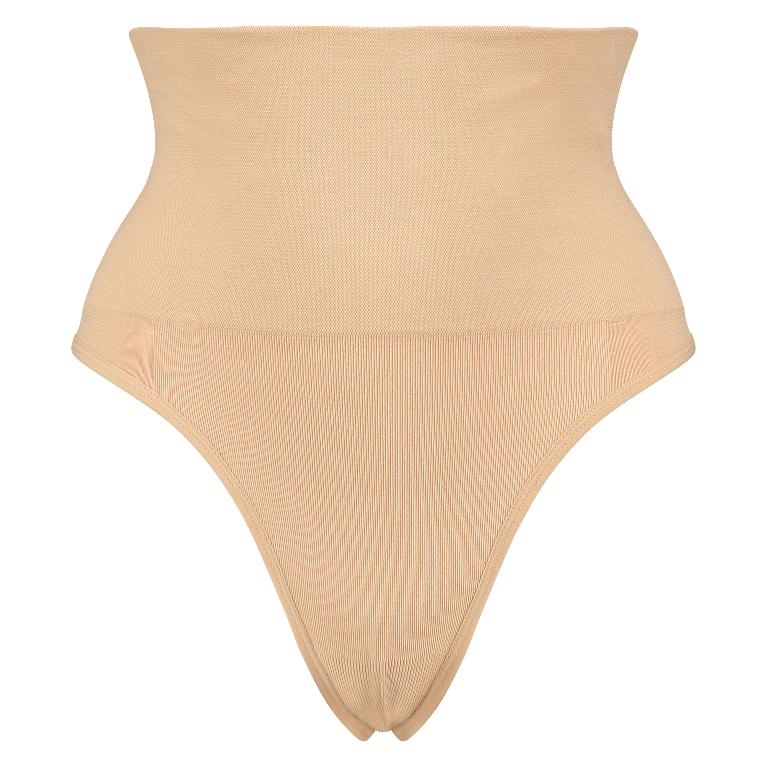 String raffermissant taille haute sans coutures, Beige