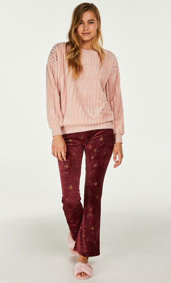 Top polaire &agrave; manches longues, Rose