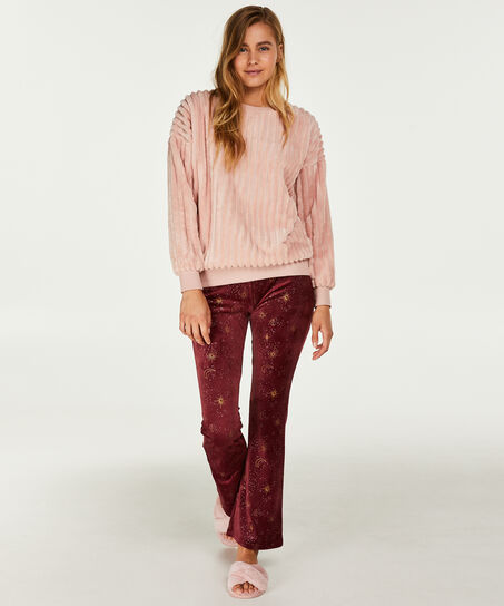 Top polaire &agrave; manches longues, Rose