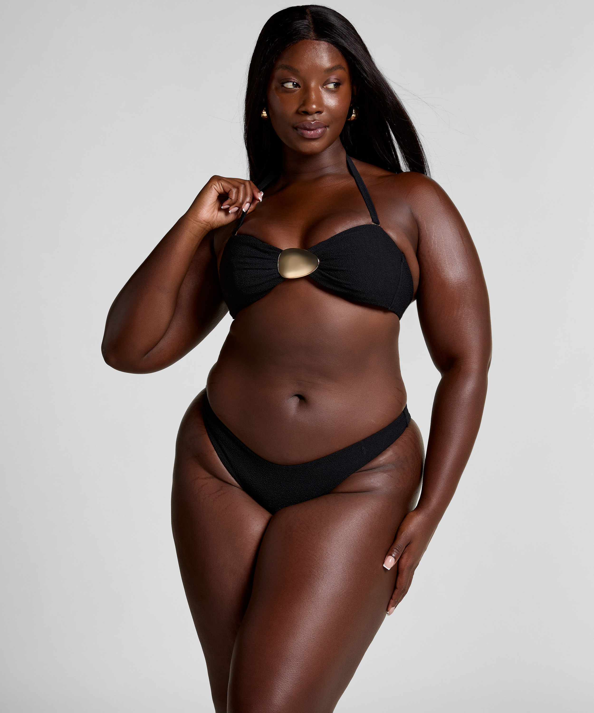 Cabo Bikiniunterteil mit hohem Beinausschnitt, Schwarz, main