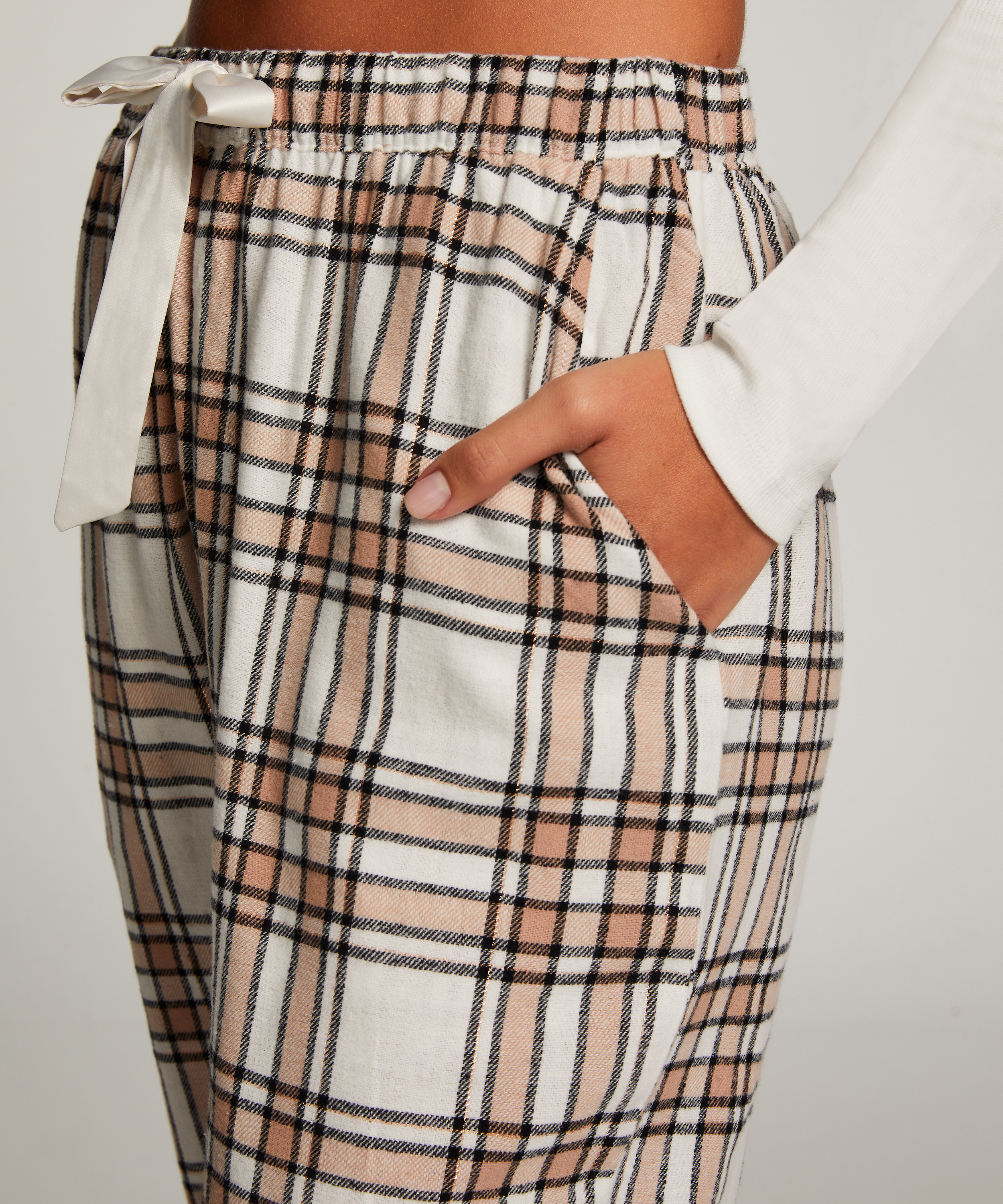 Pantalon de Pyjama Flanel, Beige, main