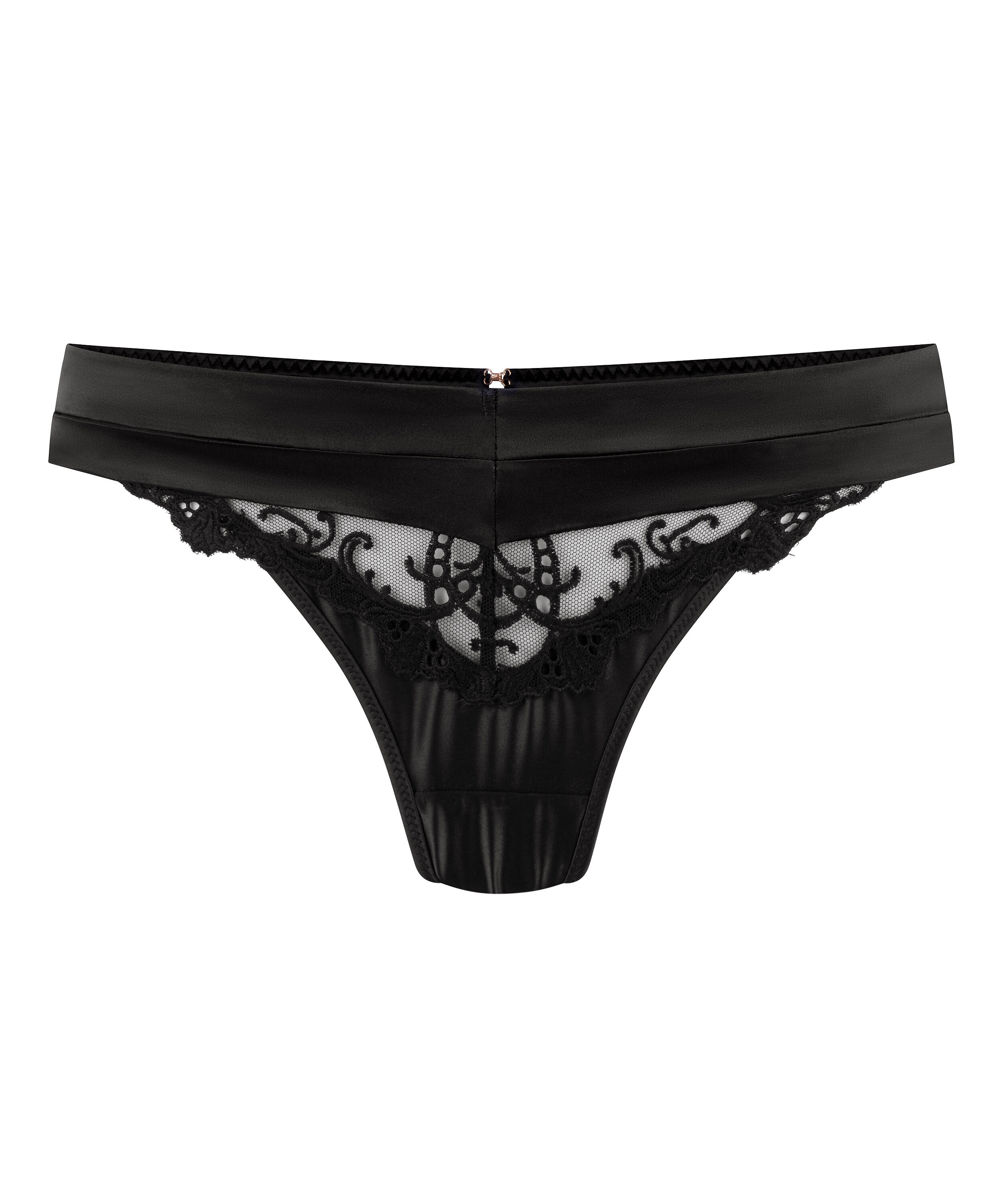 String mit hohem Beinausschnitt Sveta, Schwarz