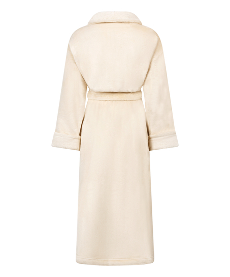 Weicher Fleece-Bademantel, Weiß