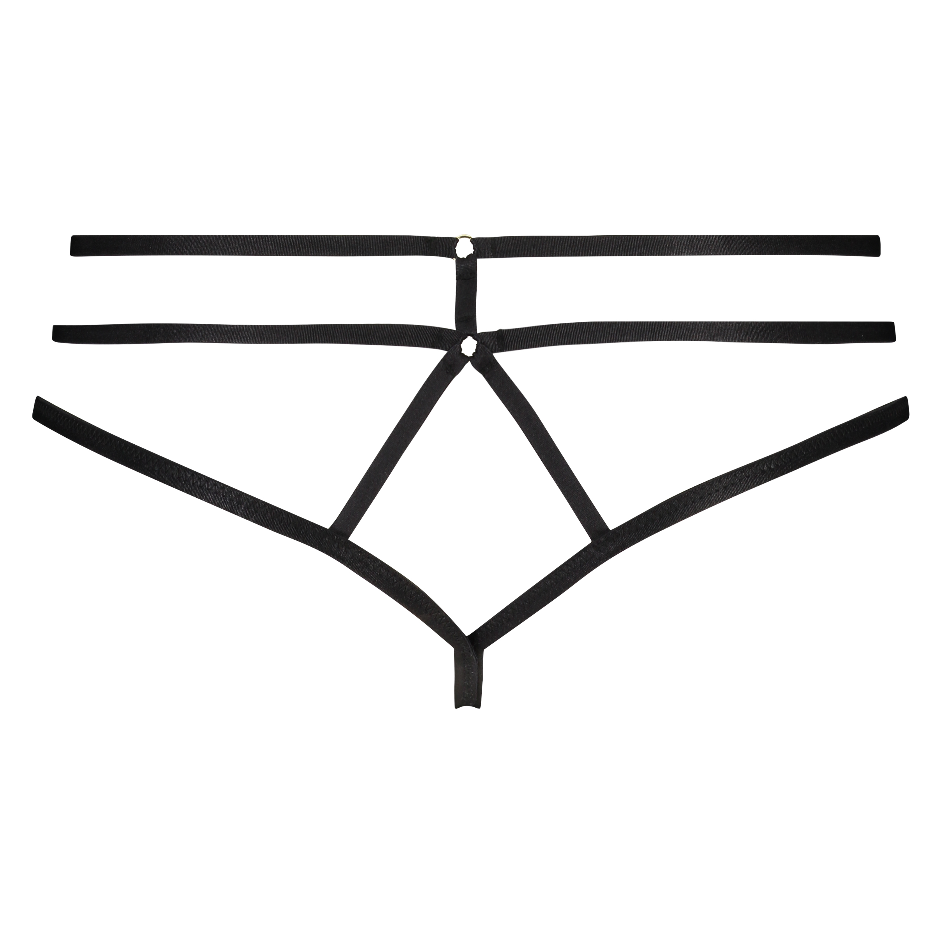 Slip brésilien ouvert Yuna, Noir, main