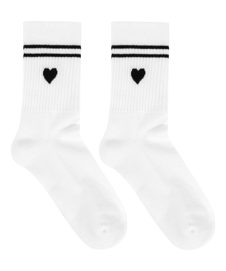 Chaussettes courtes en coton, Blanc