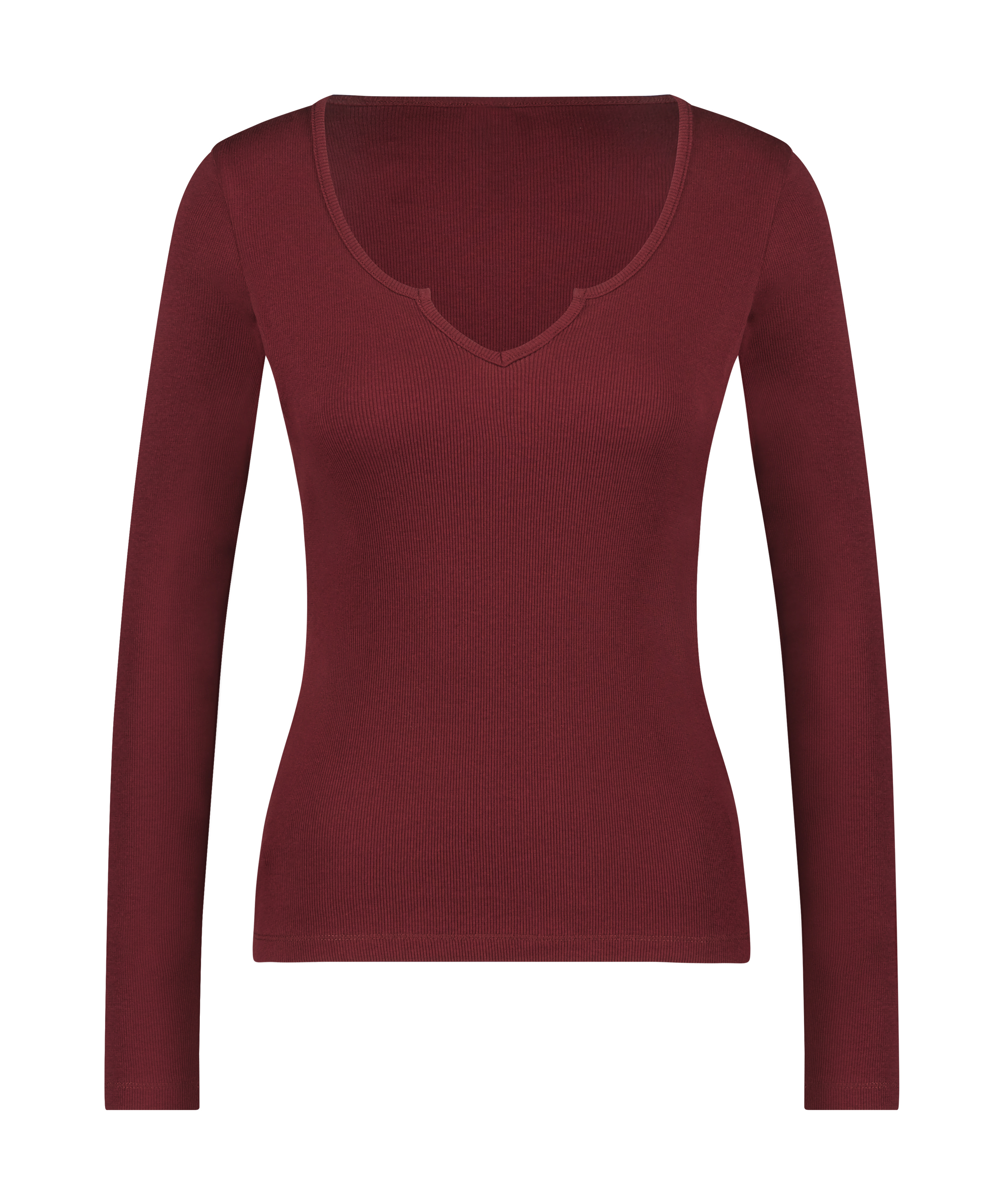 Top mit V-Ausschnitt, Longsleeve, Lila, main