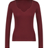 Top mit V-Ausschnitt, Longsleeve, Lila