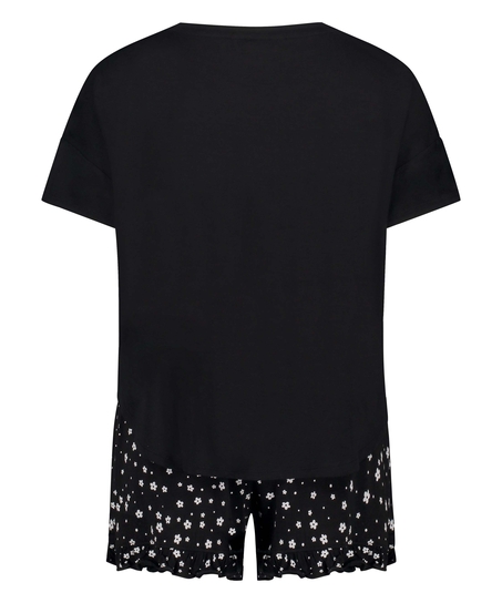 Kurzes Pyjamaset, Schwarz