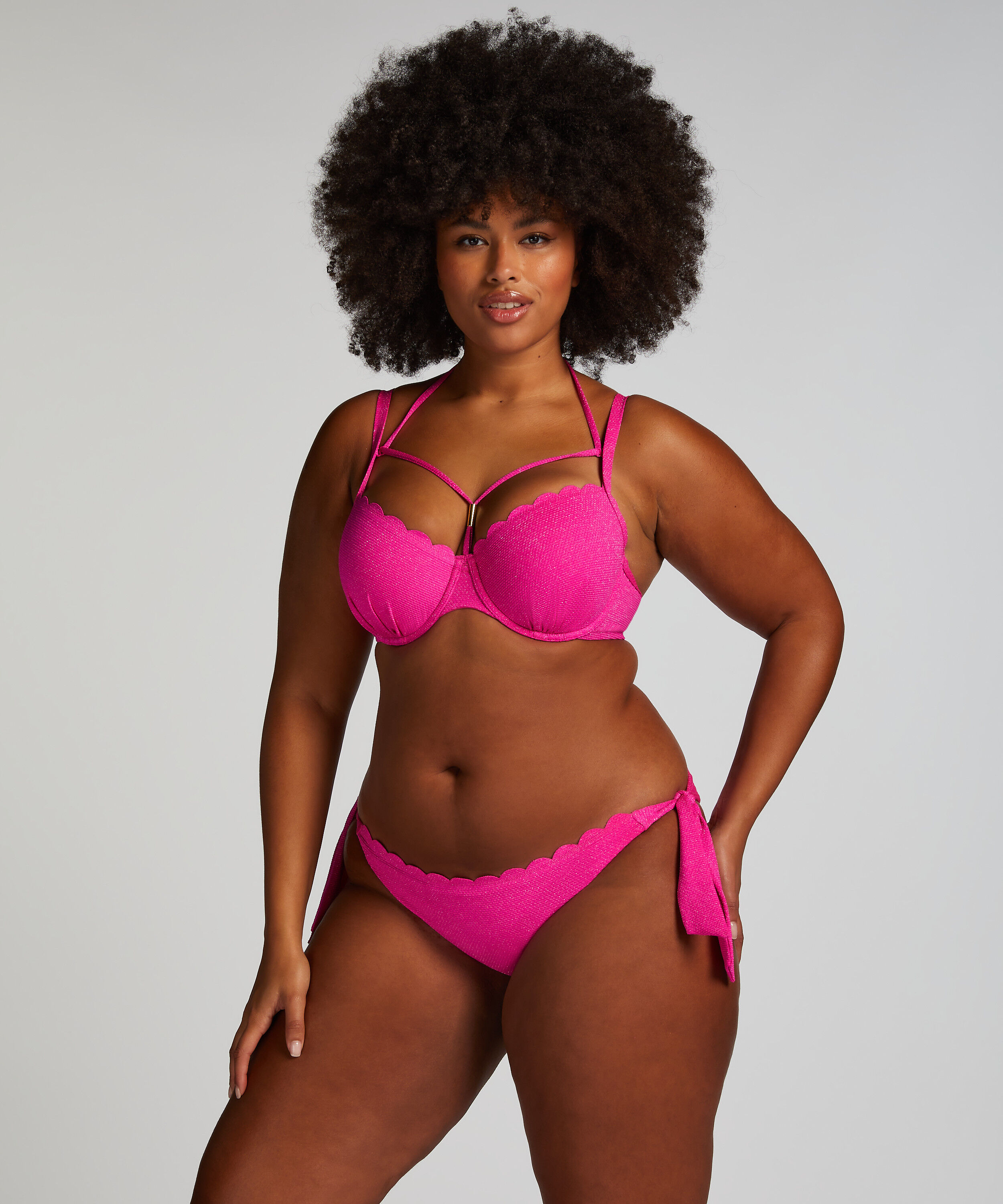 Lurex-Bikinioberteil Scallop