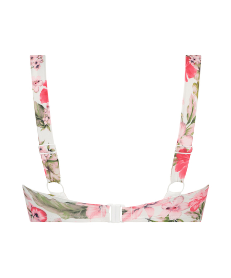 Vorgeformtes Bandeau Bikini-Oberteil Tropical, Wei&szlig;