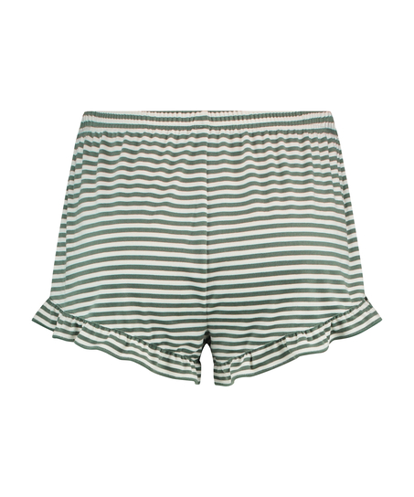 Shorts Velours Ruffle, grün