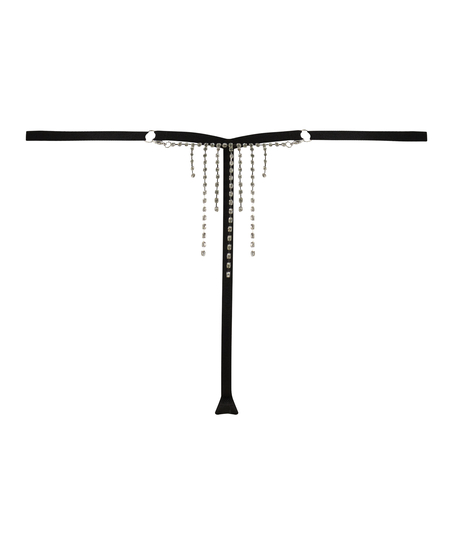 String taille haute Samantha, Noir