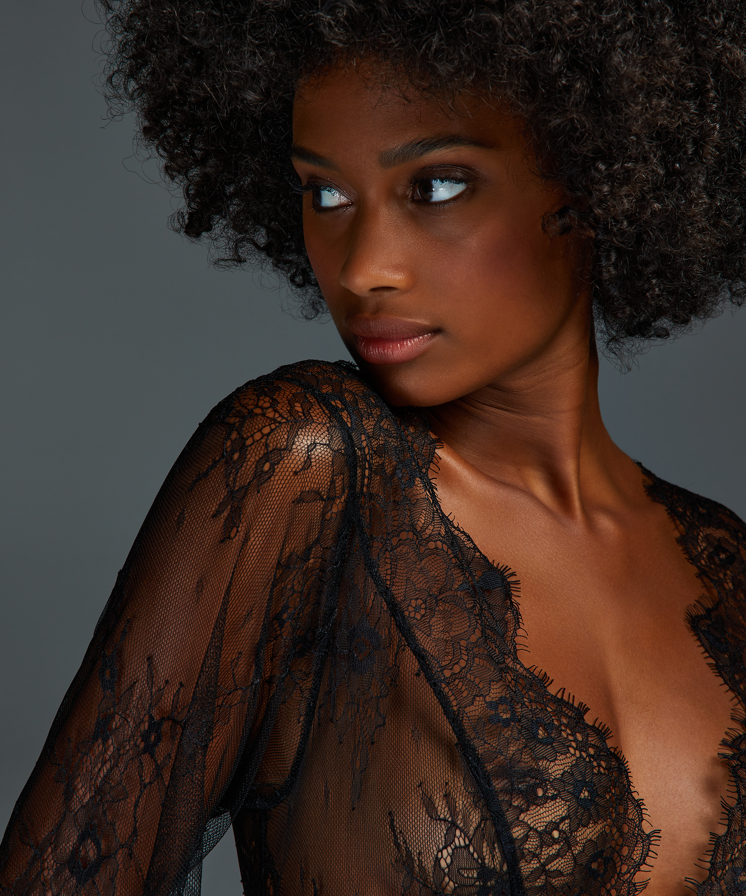 Top Allover Lace, Noir, main