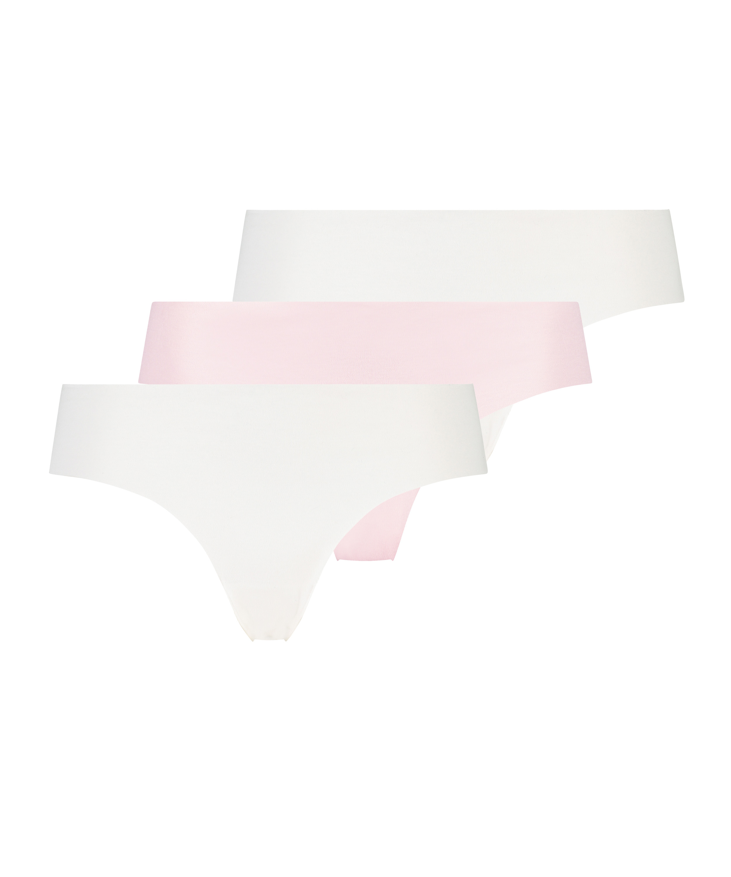 Lot de 3 slips br&eacute;siliens invisibles, Blanc, main