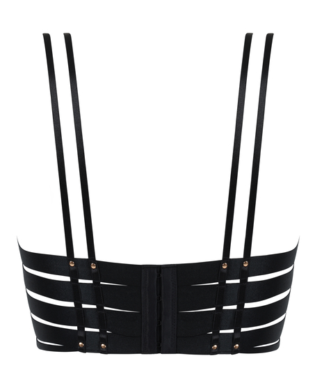 Nicht gepolsterter Longline-Bügel-BH Athena, Schwarz