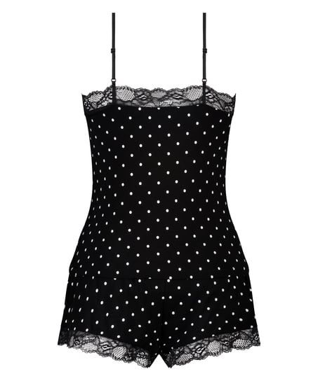 Kurzes Pyjama-Set Cami, Schwarz