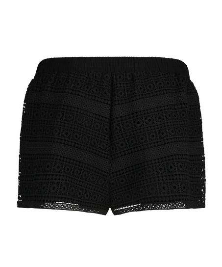 Shorts Crochet, Schwarz