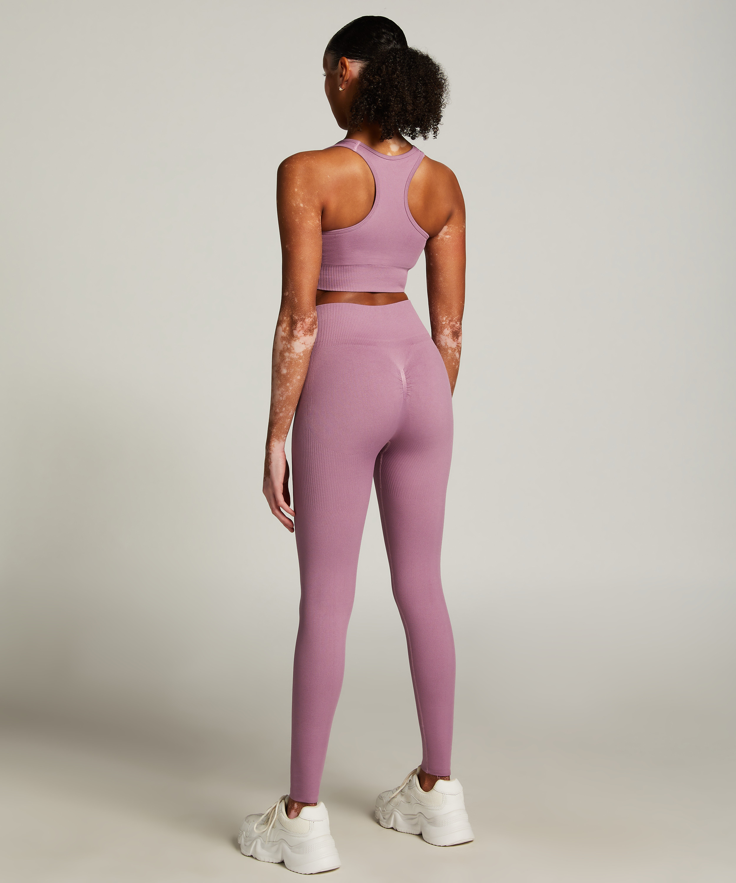 HKMX High Waisted nahtlose Sportleggings, Lila, main