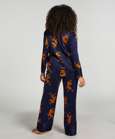 Pantalon Satin, Bleu