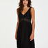 Slipdress Modal Lace mit Spitze, Schwarz