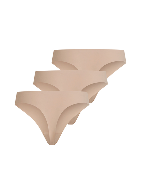 Lot de 3 strings invisibles, Beige