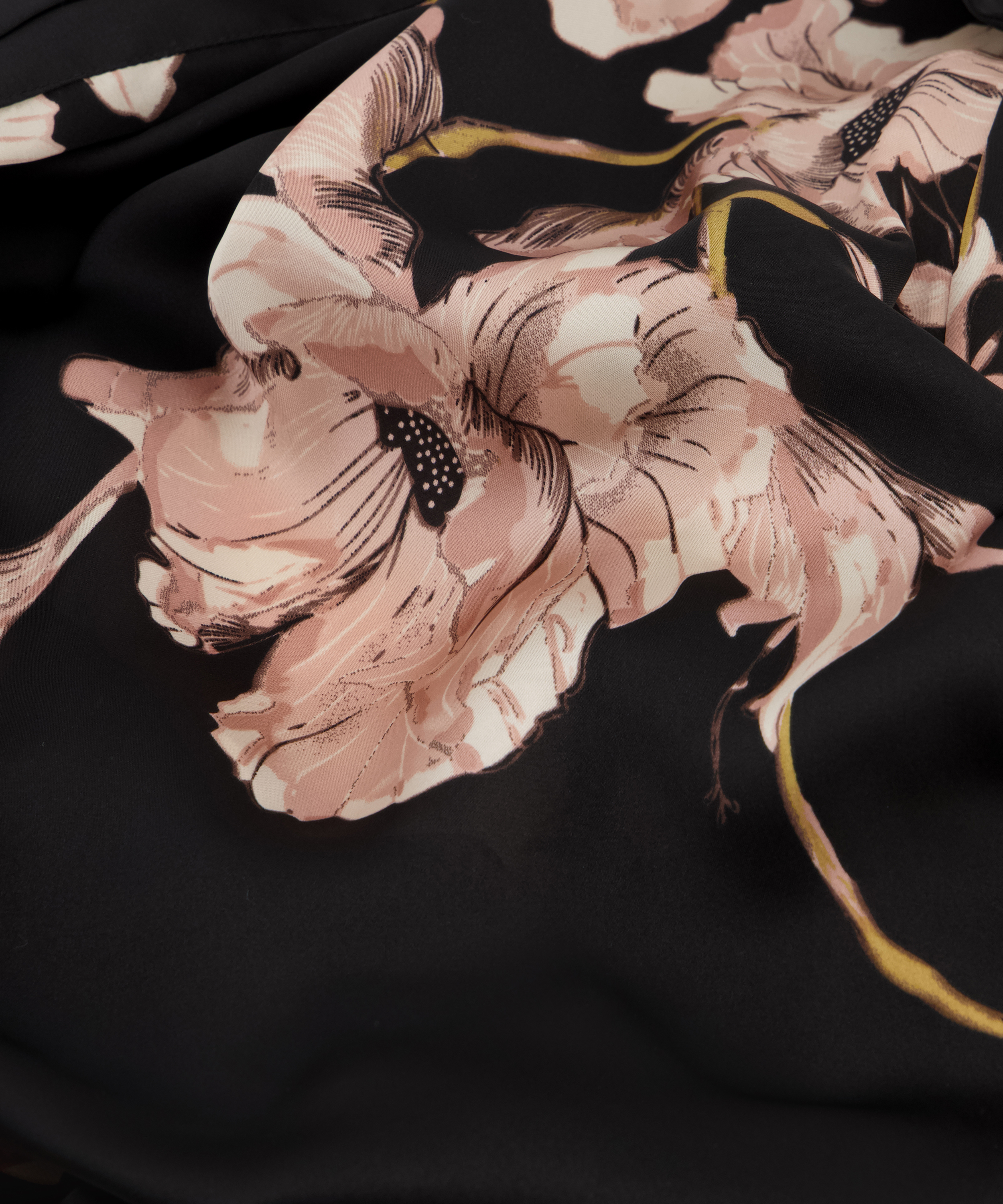 Kimono Satin Bloom, Noir, main
