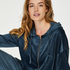 Hoodie-Jacke aus Samt, Blau