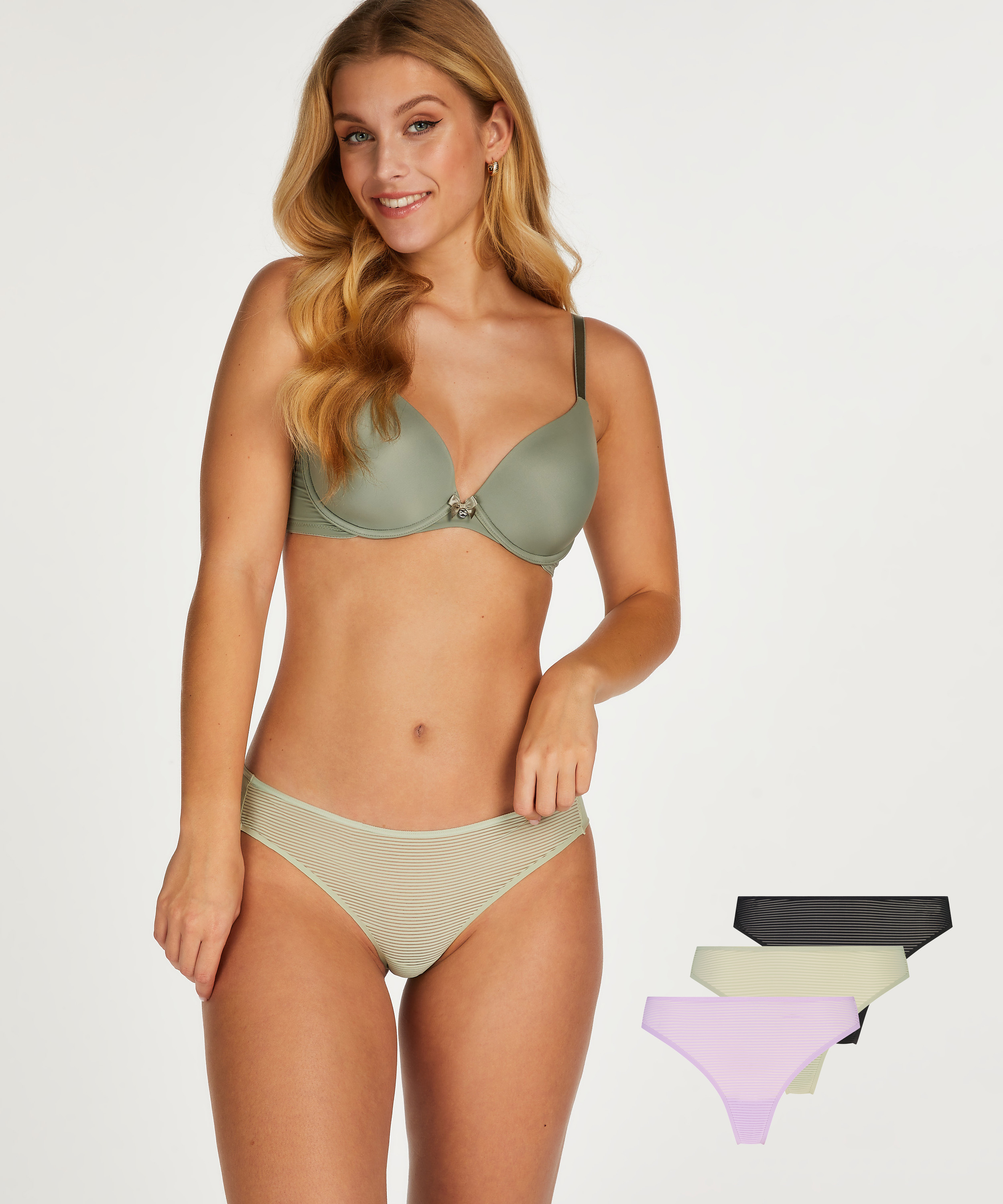 3er-Pack String Invisible Stripe Mesh, Lila, main