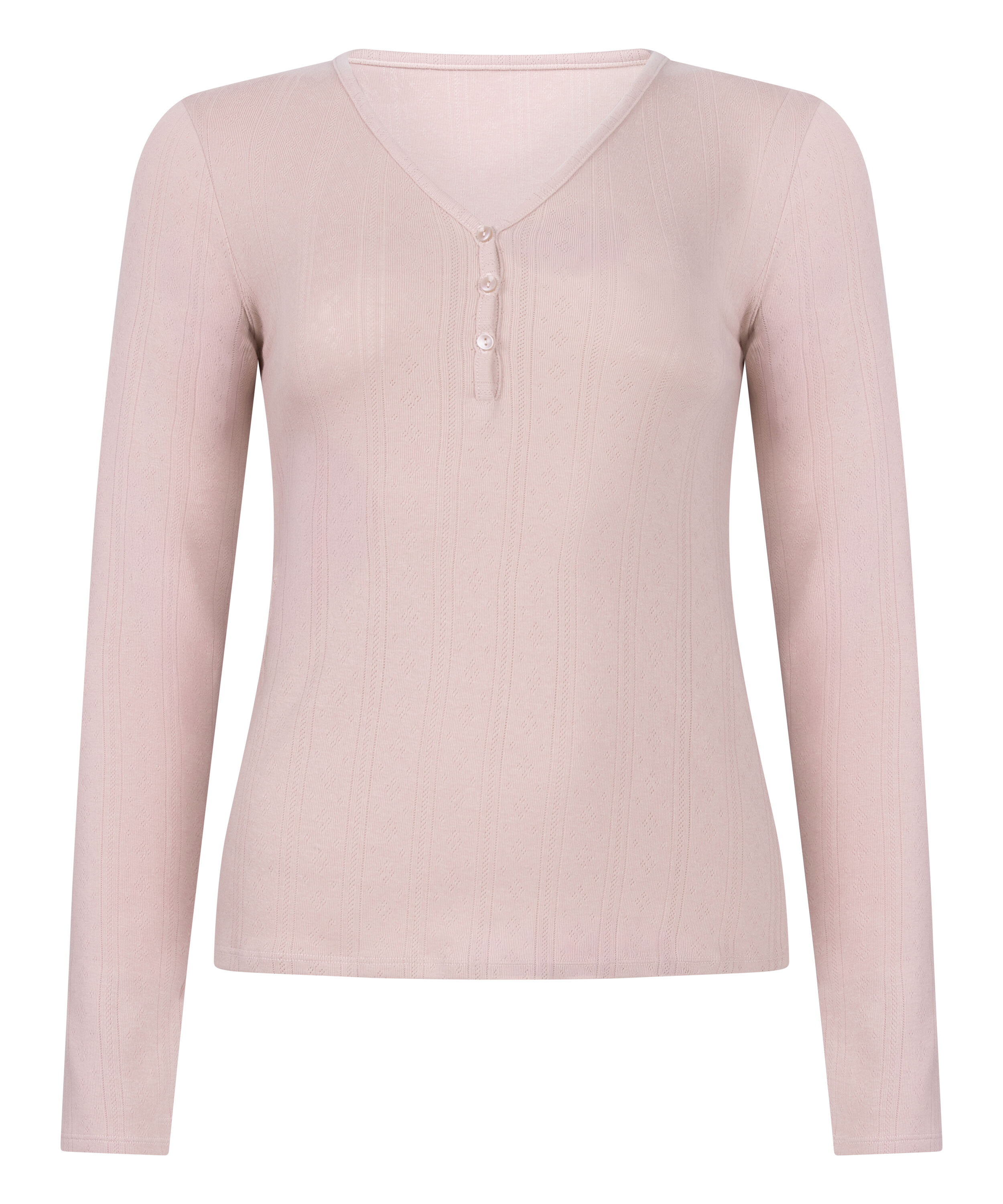 Haut de pyjama Henley, Rose
