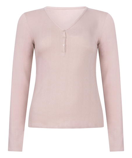 Haut de pyjama Henley, Rose