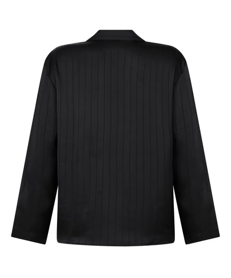 Veste en satin à rayures, Noir