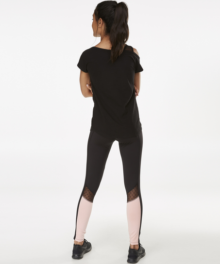 HKMX Kurzarm-Sport-Shirt Branded, Schwarz