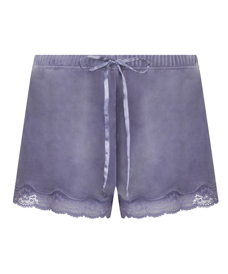Short velours dentelle, Violet