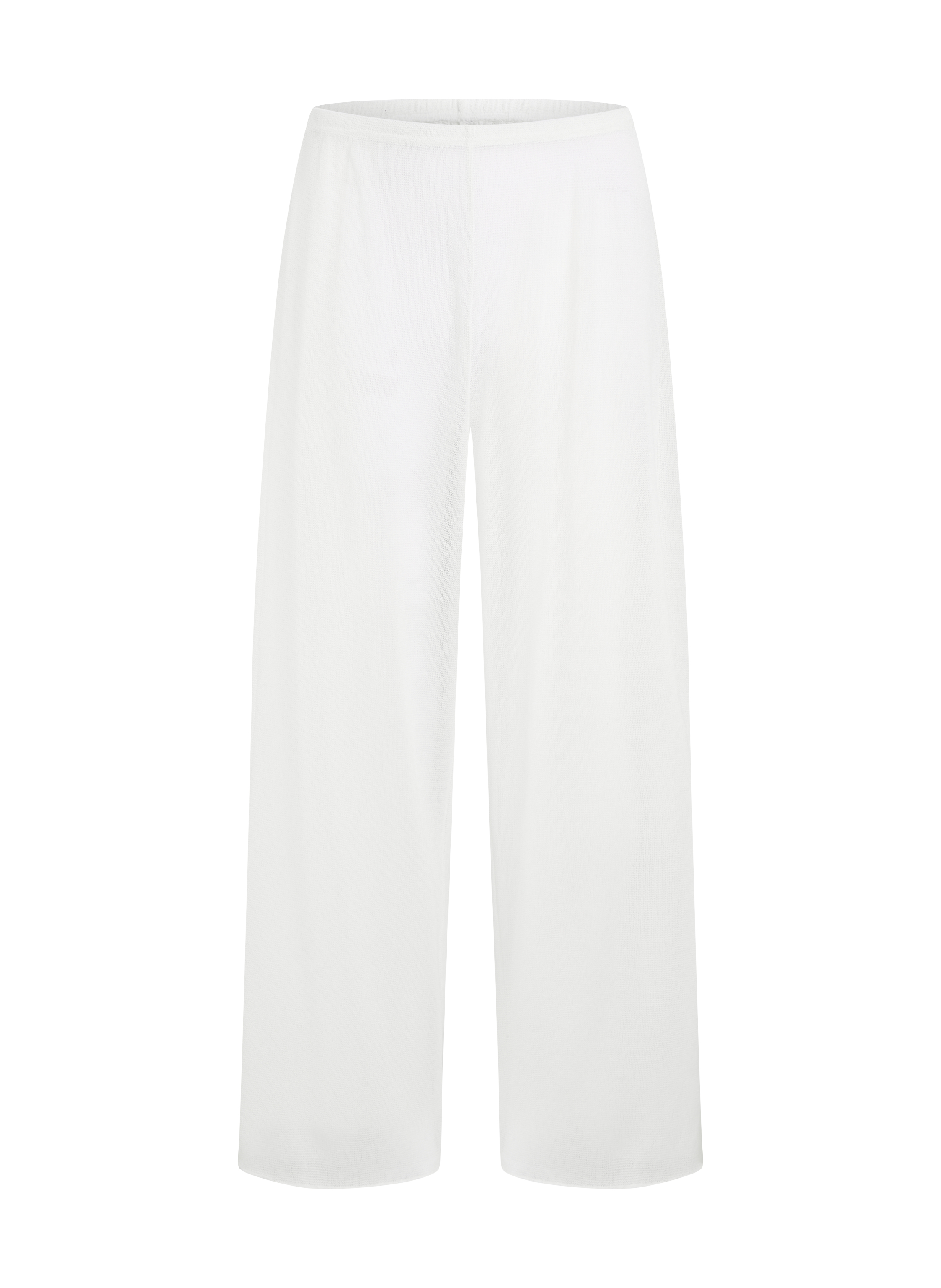 Pantalon de plage en maille, Blanc, main