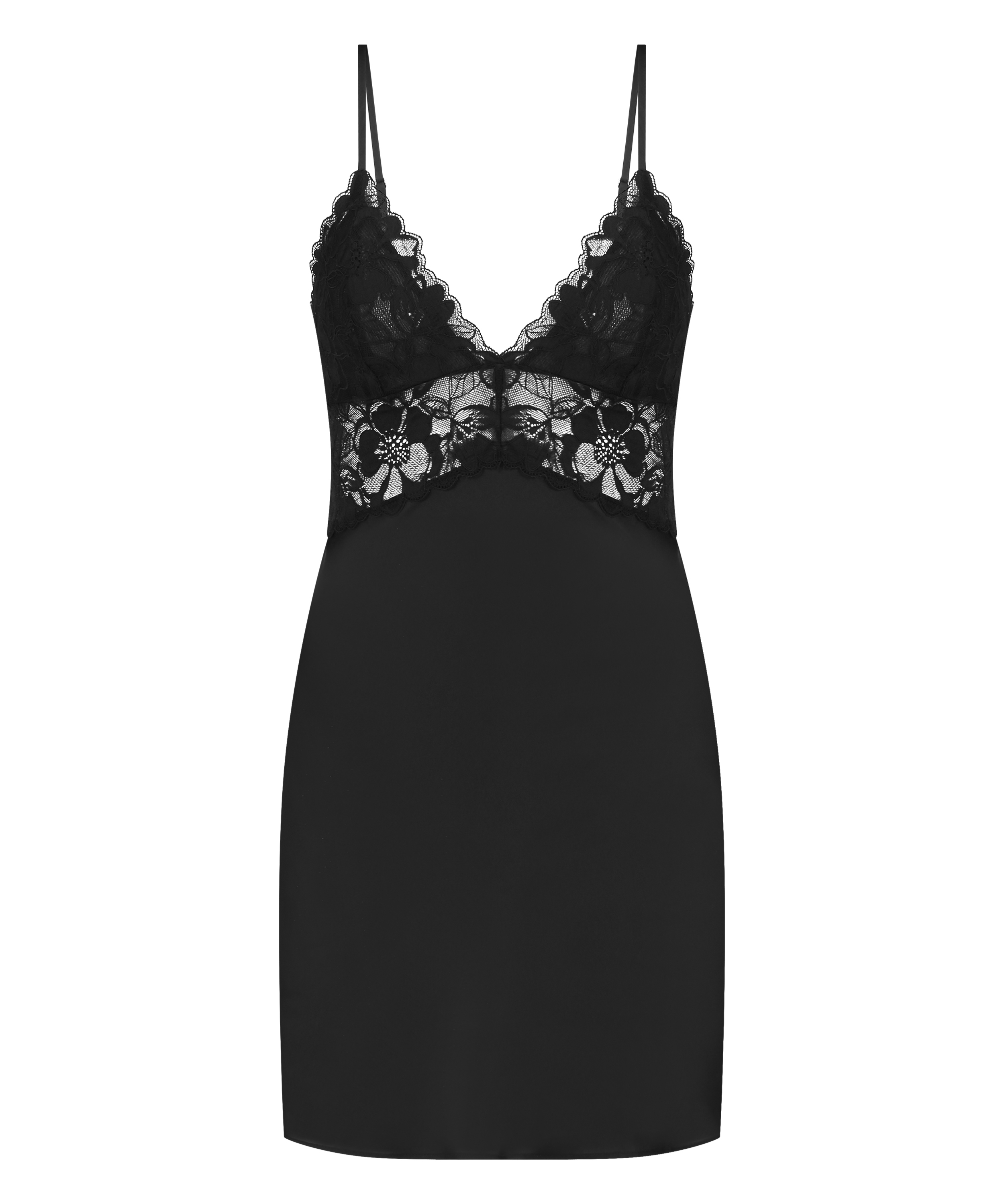 Nuisette satin, Noir, main