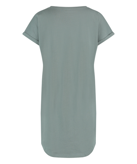 Chemise de nuit col rond, Bleu