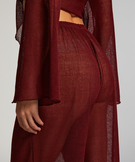 Strandhose aus offenem Strick, Rot