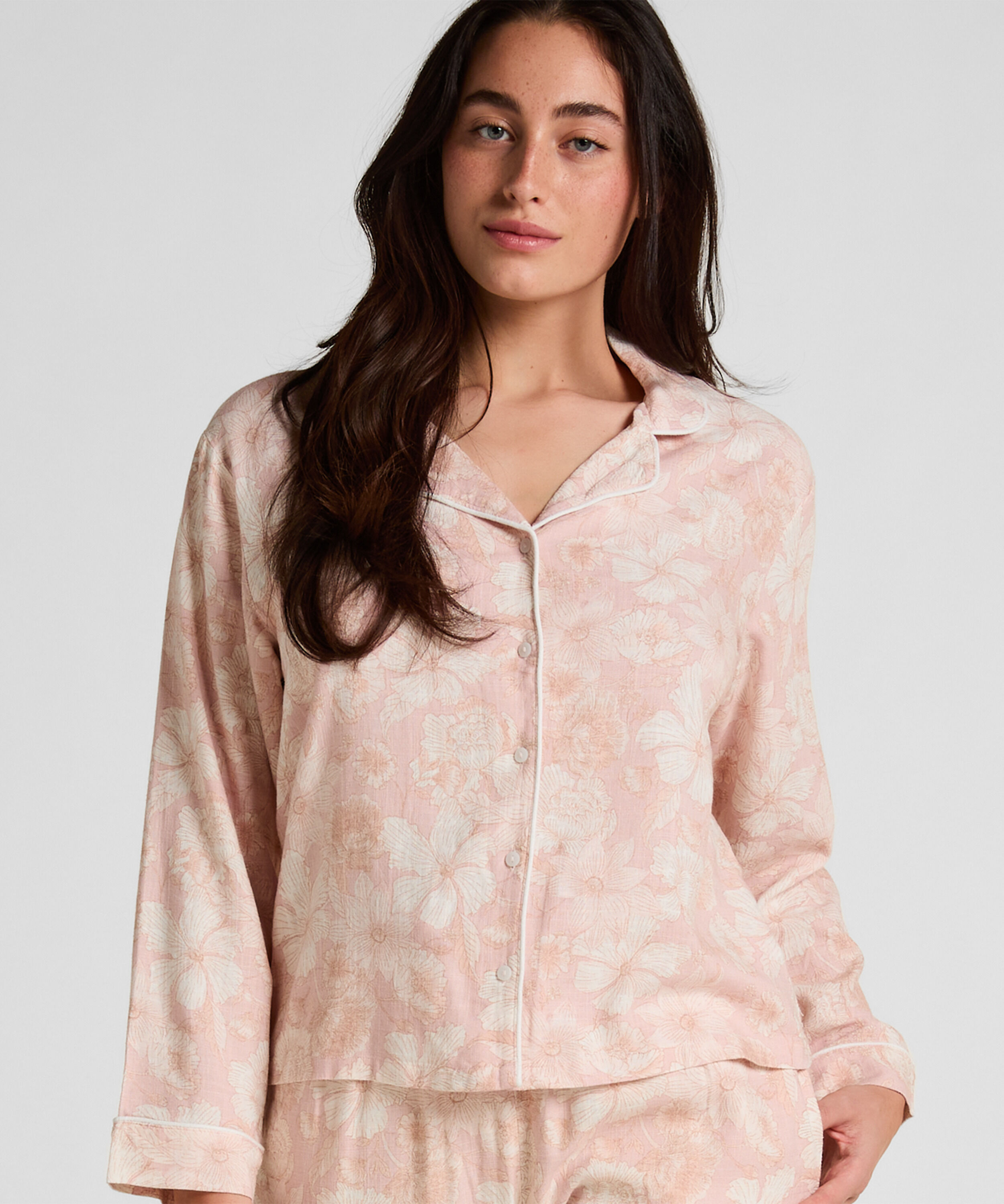 Veste de Pyjama en Lin à Fleurs
