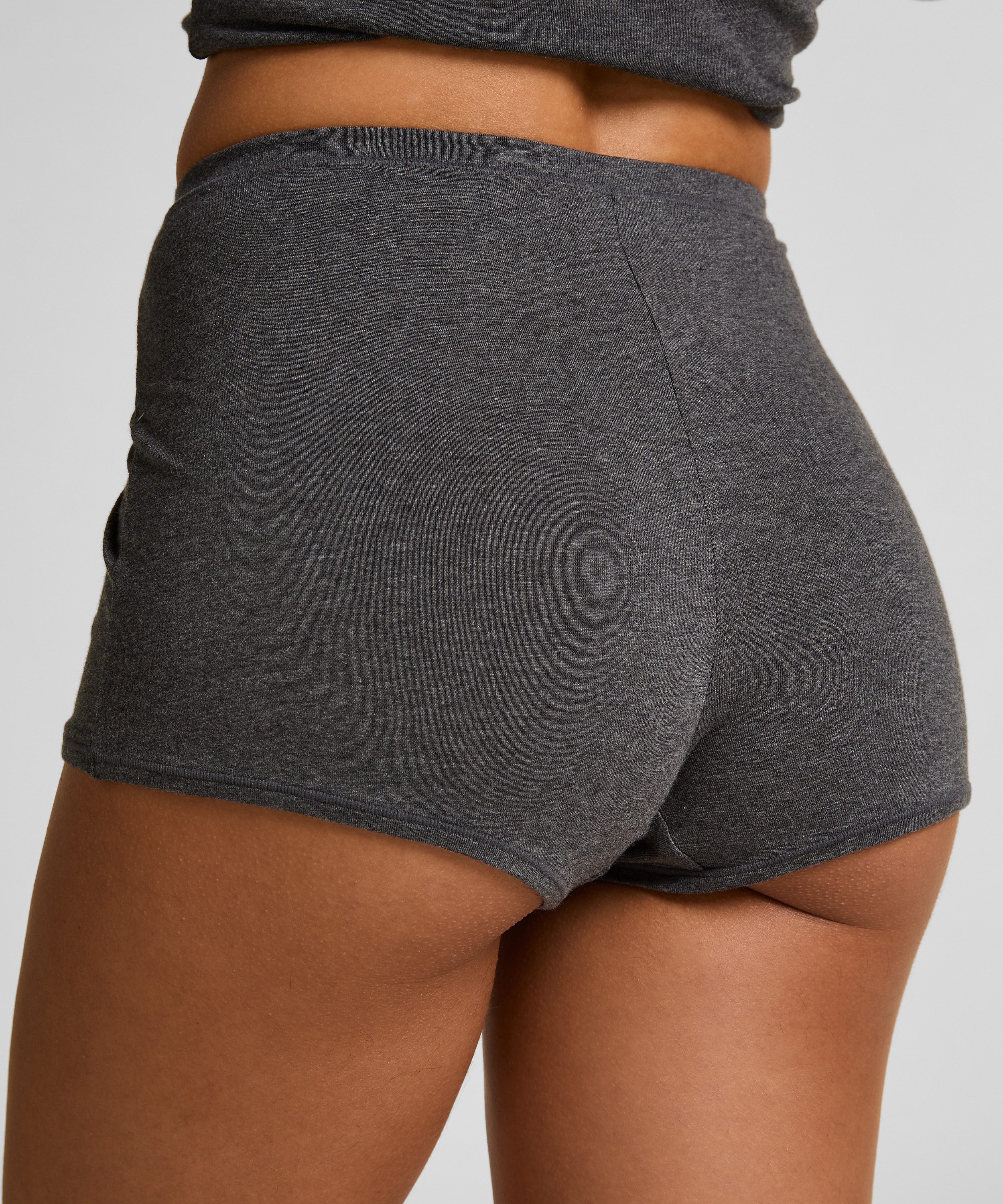 Shorty en coton doux, Gris, main