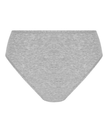 Culotte brésilienne jambe haute coton, Gris