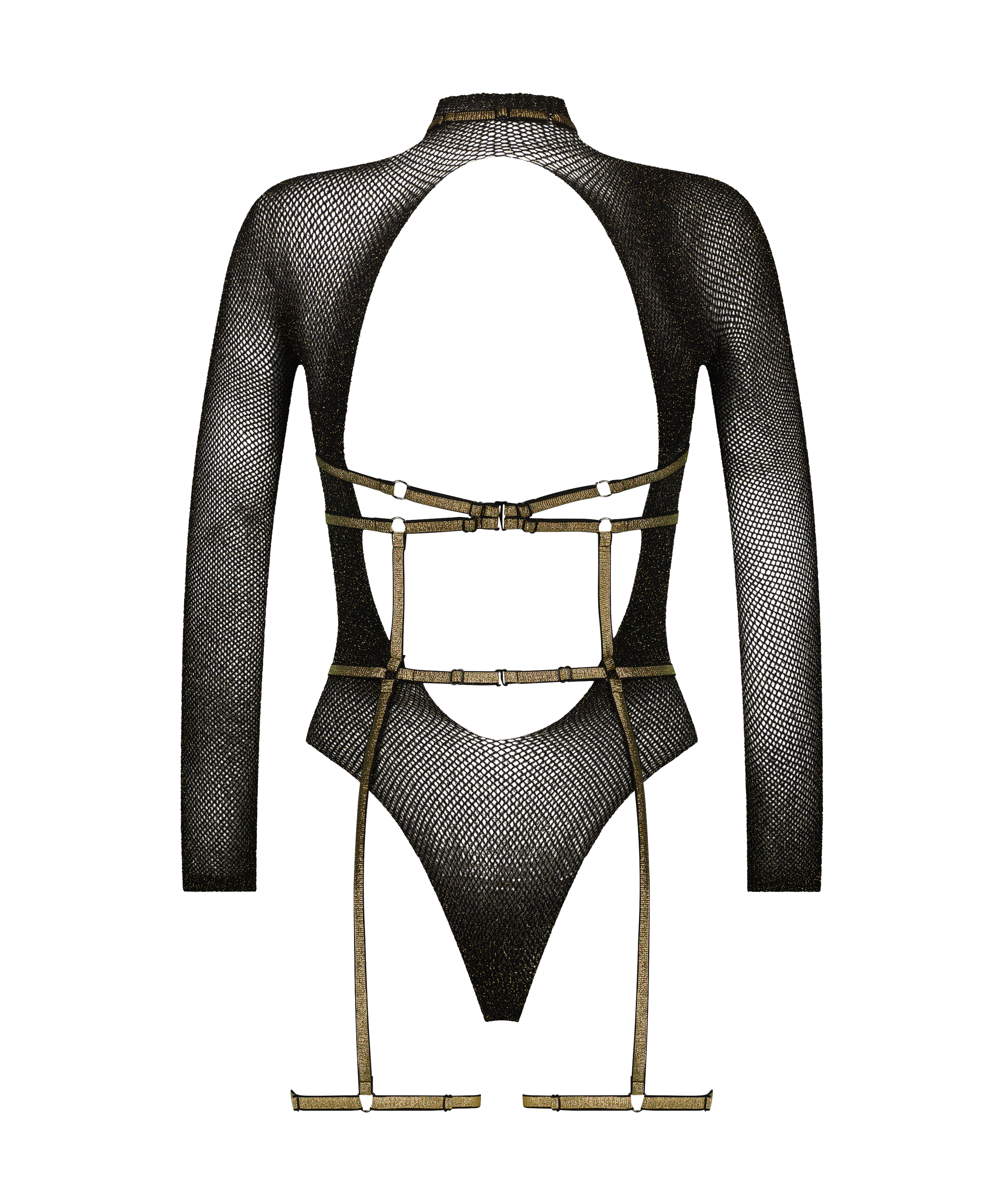 Private Lurex Body Harness Set, Schwarz, main