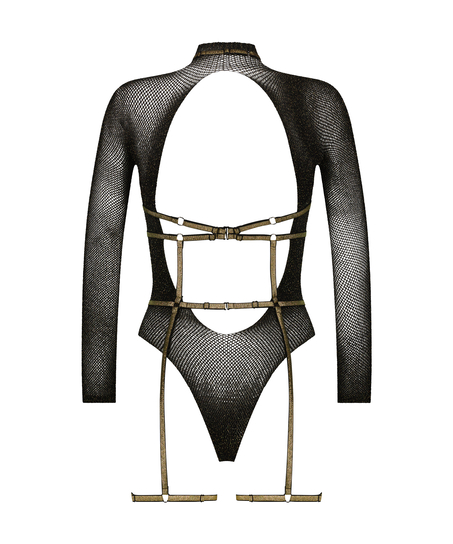 Private Lurex Body Harness Set, Schwarz