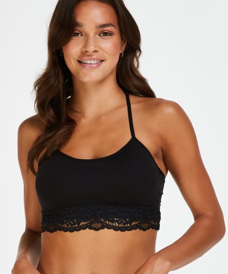 Nahtloser Bralette Marine, Schwarz