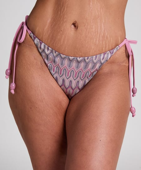 Bas de bikini &agrave; jambe haute Cali, Rose
