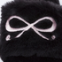 Fake Fur Slippers Bow, Schwarz