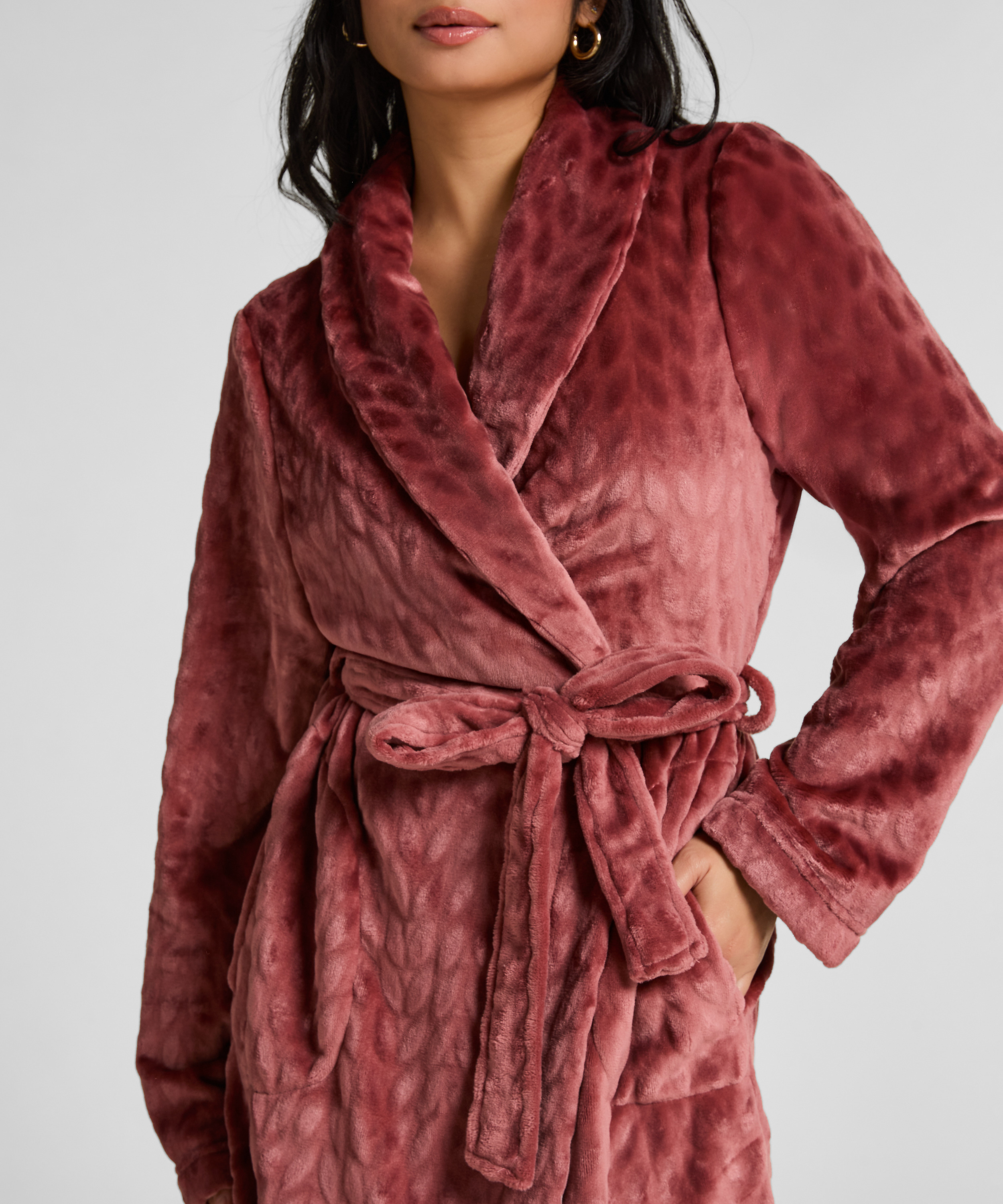 Bademantel Fleece, Lila, main