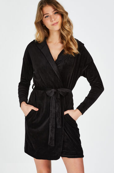 Image of Hunkemöller Kurzer Bademantel Velours Schwarz