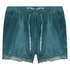 Shorts aus Velours mit Spitze, Blau