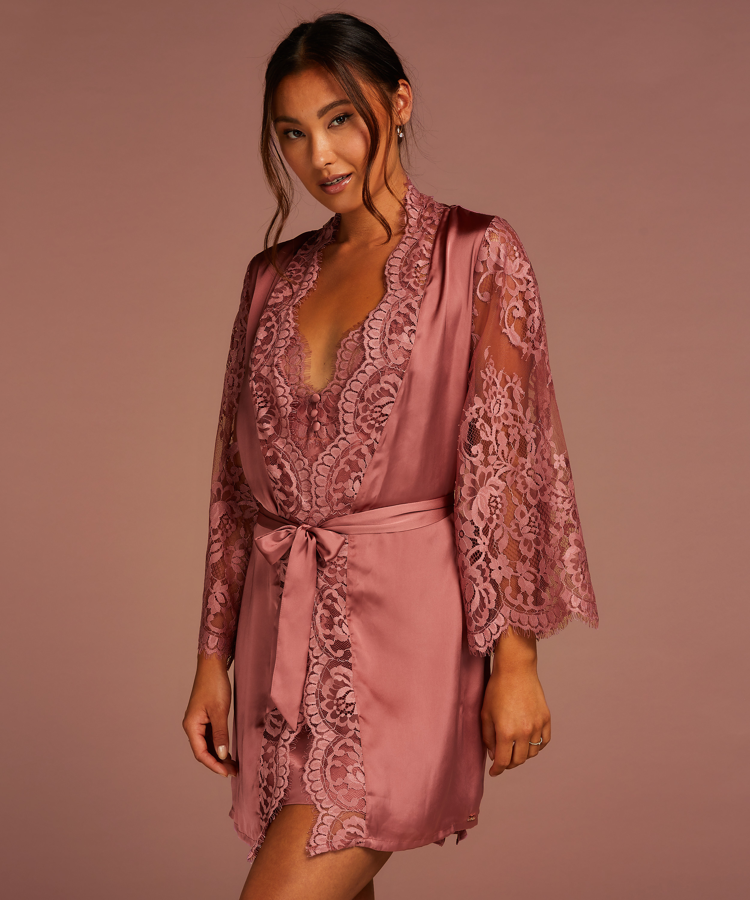 Kimono All Over Lace, Rose, main