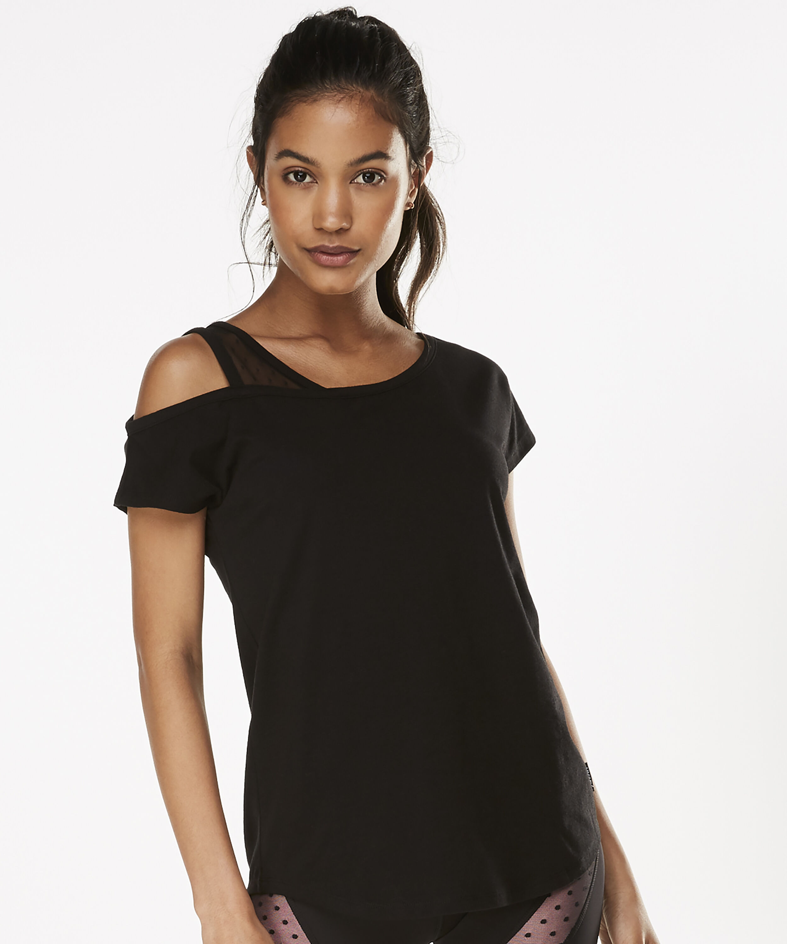 Top de sport à manches courtes HKMX Branded, Noir